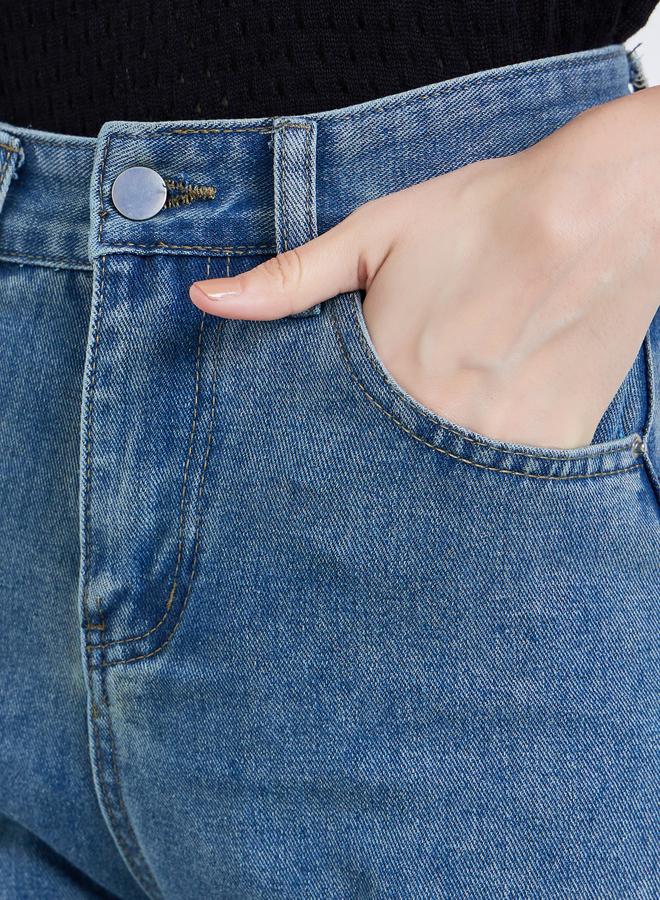 ستايلي جينز بأرجل واسعة ولون باهت - Image 3